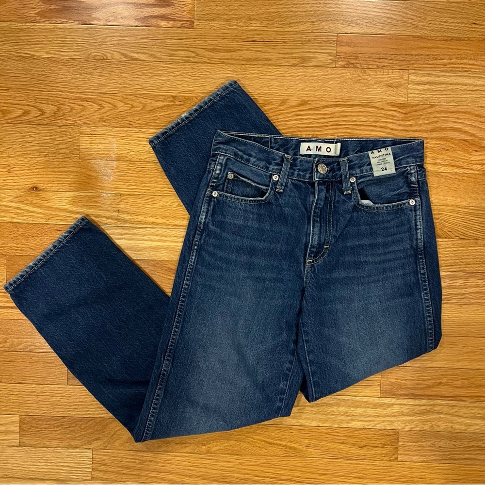 Valentina Dark Blue High-Rise Straight Jeans